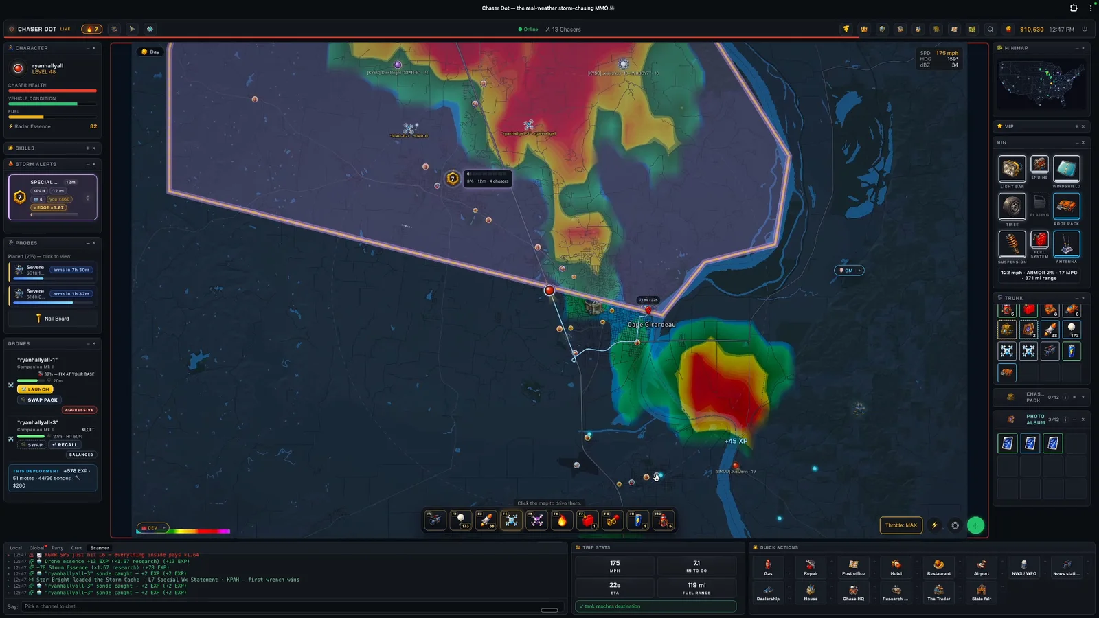 175 mph into Cape Girardeau: a Level 7 siege glowing on the county line